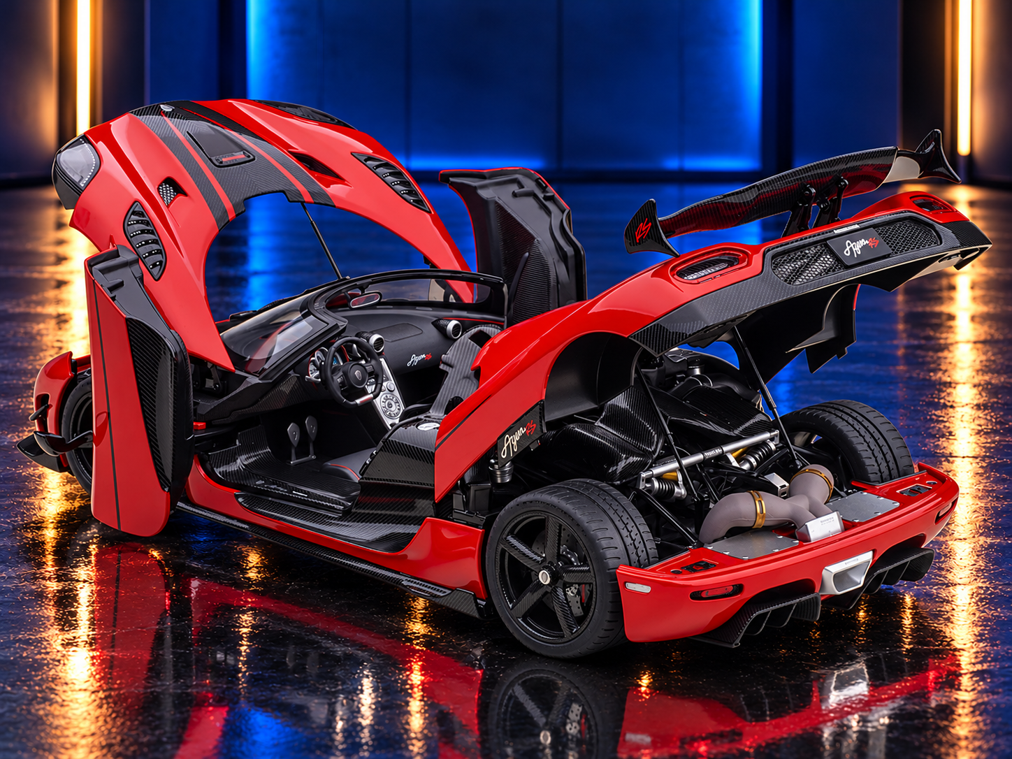 Koenigsegg Agera RS Chili Red with Black Accents — Autoart 1:18 collector model