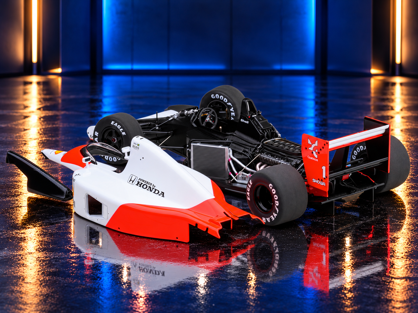 McLaren Honda MP4/6 #1 Ayrton Senna 2nd Place Formula One F1 Japanese GP (1991) (without McLaren Logo) — Autoart 1:18 collector model