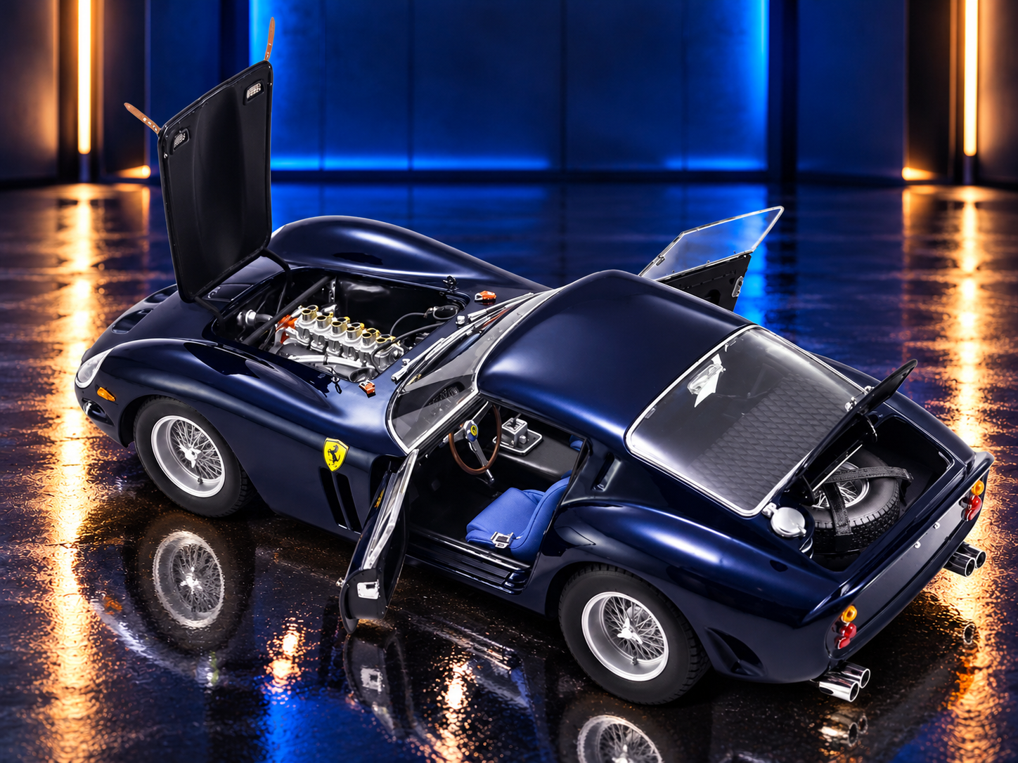 Ferrari 250 GTO Dark Blue Metallic — Kyosho 1:18 collector model