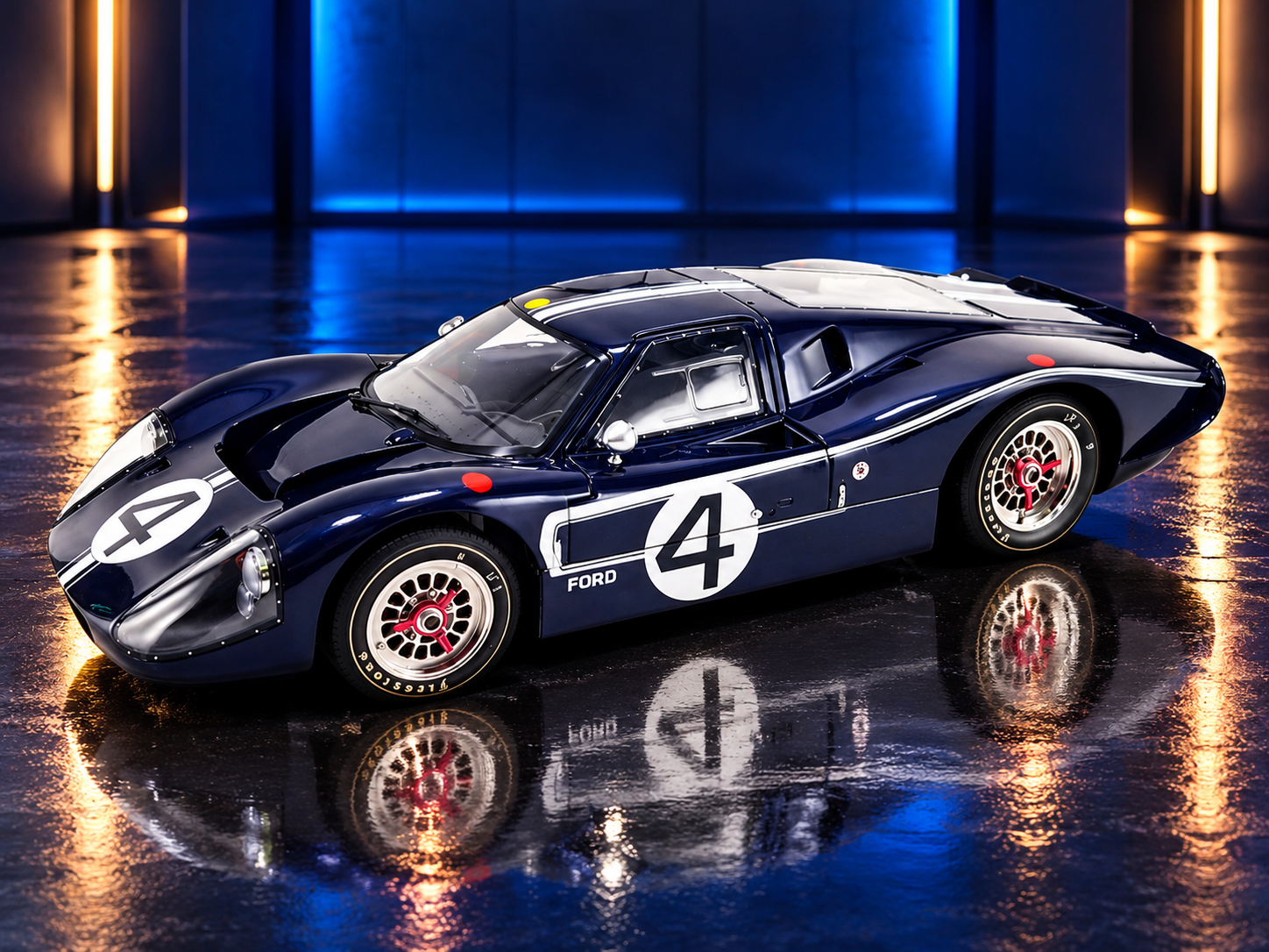 Ford GT40 MKIV #4 Denny Hulme - Lloyd Ruby "Holman & Moody" "24 Hours of Le Mans" (1967) "Masterpiece Collection" — Acme 1:12 collector model