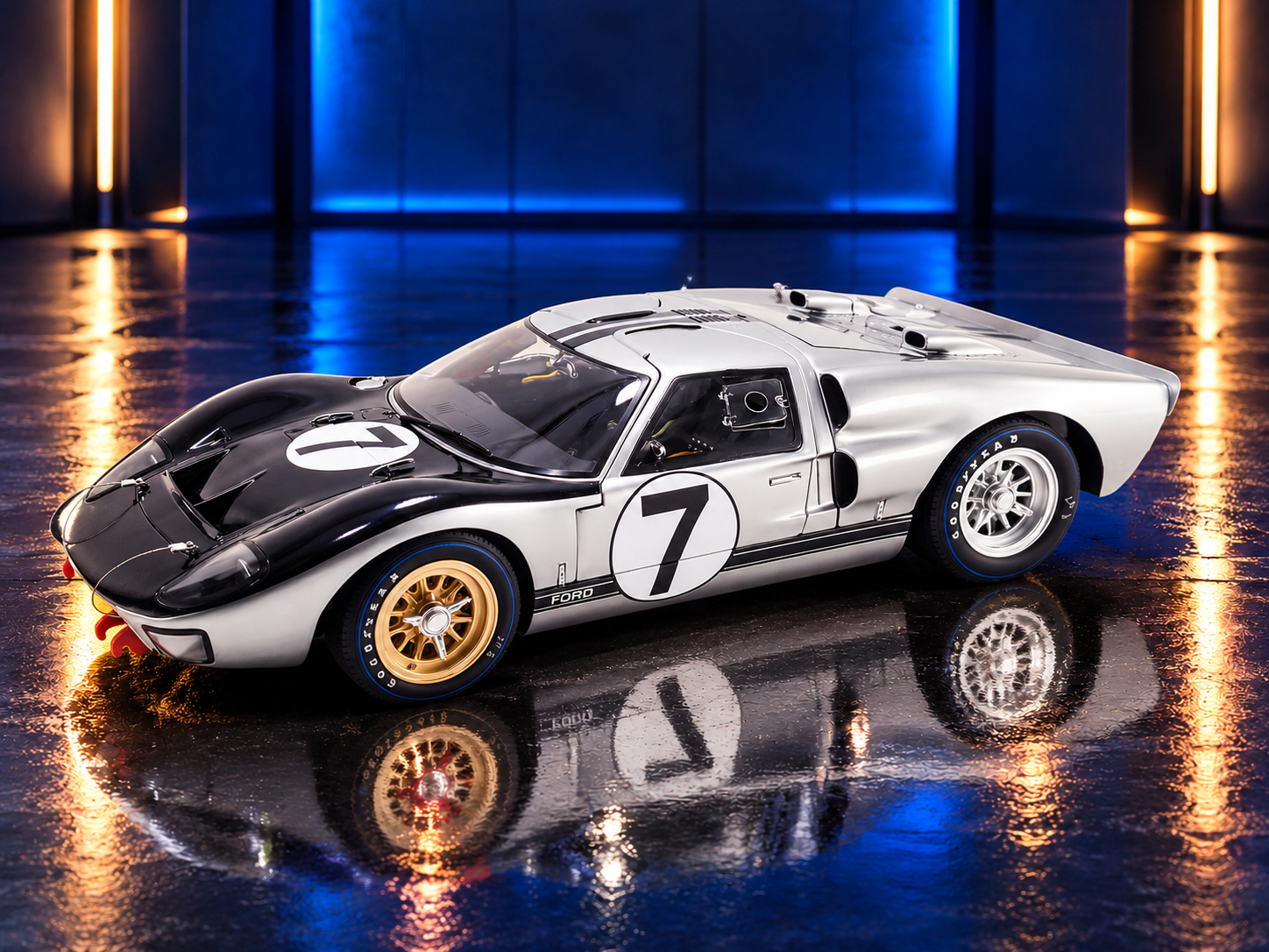 Ford GT40 MKII-B #7 Graham Hill - Brian Muir "Alan Mann Racing" "24 Hours of Le Mans" (1966) "Masterpiece Collection" — Acme 1:12 collector model